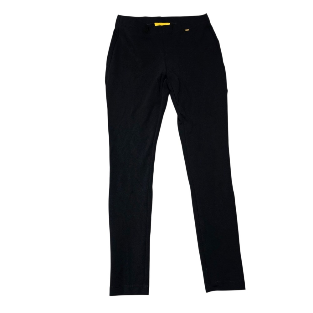 St. John Sport Leggings Womens S Black Knit Stretch Pull On Slim Tapered Pants
